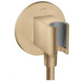 Ducha FixFit Porter Redonda AXOR con acabado bronce pulido