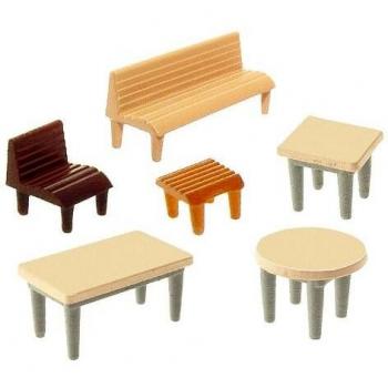 Tables & Chaises Faller F272440 – Bancs inclus (modélisme)