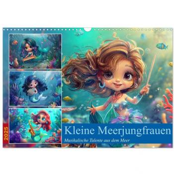 Kleine Meerjungfrauen (Wandkalender 2025 DIN A3 quer) CALVENDO Monatskalender