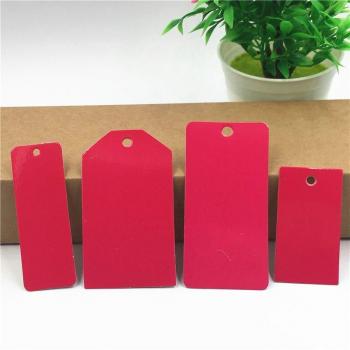 100Pcs Recyclable Hanging Tags in Rose Red for Garment Use