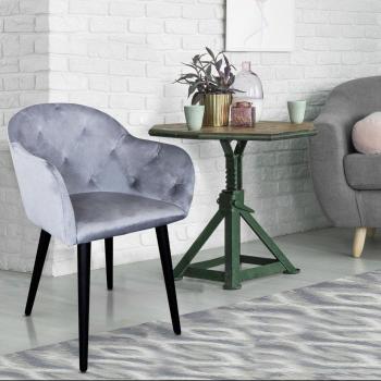 Felicie Fauteuil Velours Argent
