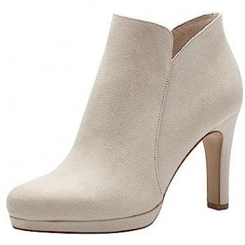 Tamaris Damen High-Heel-Stiefelette, Abendmode, beige