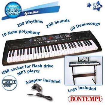Bontempi Luxury Keyboard Standing – 61‑Tasten Digital‑Keyboard – Schwarz