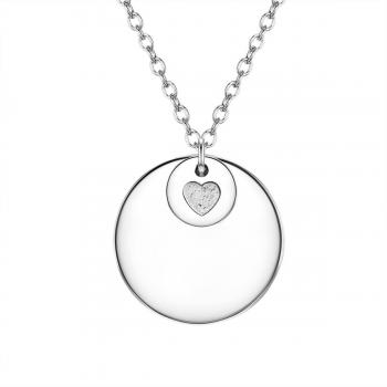 Glänzende Liebe – München Herz-Anhänger Kette für Gravur, 45 cm, Silberschimmer