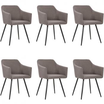 Standard Metal Taupe Dining Chair Pack – 6