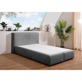 Boxspringbett Åby in Grau, Cord Bezug, wahlweise mit Matratze