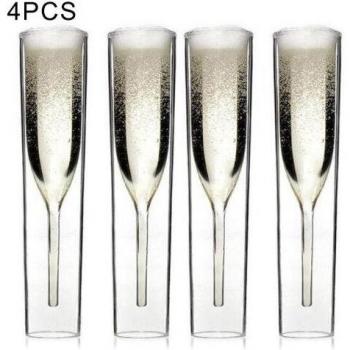 Double Wall Party Champagne Glasses (2/4/6 Pcs)