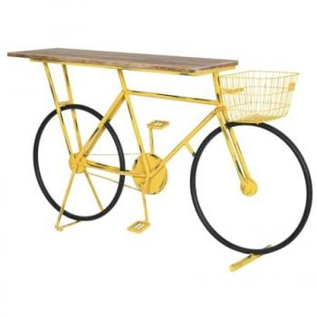 Consola Esprit Amarillo Negro de Madera y Metal 160 x 40 x 88 cm