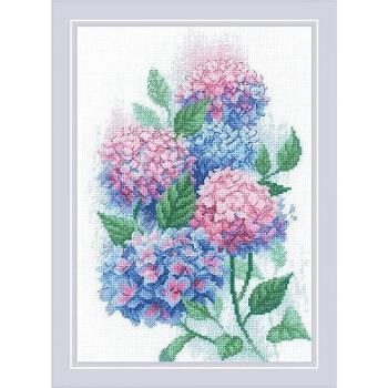 Riolis Stickset: Hortensien in voller Blüte, 21x30cm