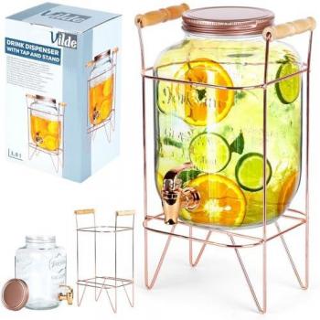 Distributeur VILDE 42 L – Couverture anti-moustiques, robinet en or, verre robuste