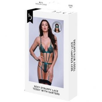Body Dentelle Cils Lanières Vert M/L