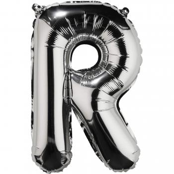 Silber R‑Folienballon Butler Upper Class – Buchstabe & Zahl für Feiern
