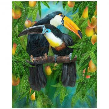 DIY 5D-Diamantmalerei – Tierkreis mit zwei Papageien, 20 x30 cm