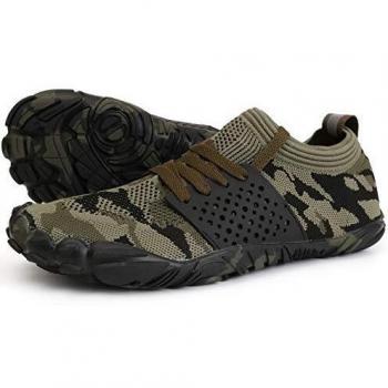 WHITIN WideToe Minimalist Trail Runner – 5‑Finger Design, Green, Size 12