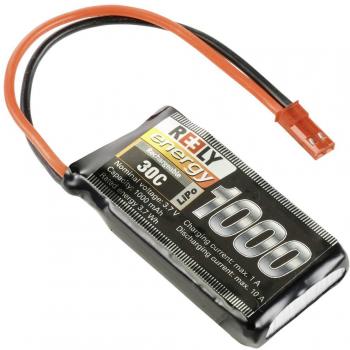 Reely Modello LiPo 3,7 V 1000 mAh – 1 cella, 30 C, con presa BEC (3,70 V)