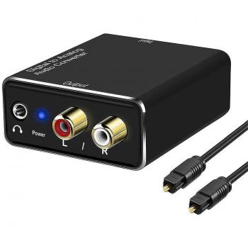 DAC audio numérique vers analogique RCA et 3,5 mm noir