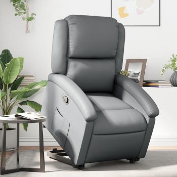 VidaXL Höhenverstellbarer Relaxsessel Grau aus Kunstleder