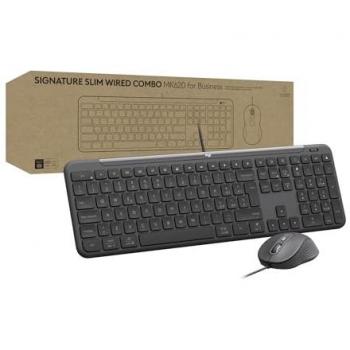 Logitech Wired Combo MK620 QWERTY Grigio