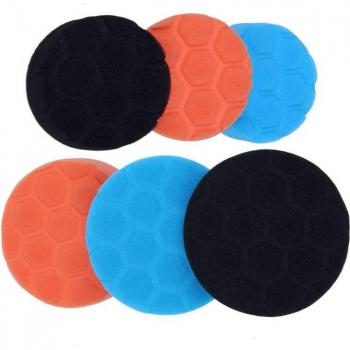 6 Pcs Hex-Logic Buffing Polishing Pad Set for 3 Inch & 4 Inch Car Polishers