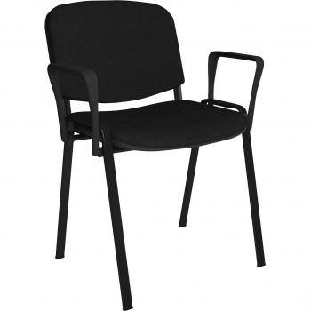 Dams Taurus Meeting Room Stackable Chair with Black Frame and Fixed Arms