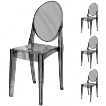 Set di 4 Sedie Elizabet Trasparenti