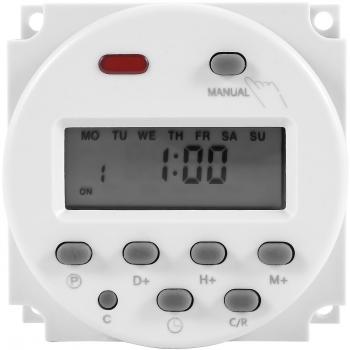 Contrôle Numérique Temps Programmé LCD 12 V 16 A Blanc