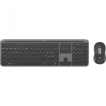 Logitech Signature Slim Combo MK950 – Kit Clavier & Souris 100 % QWERTY, Bluetooth 5.1 LE, Europe, Graphite