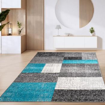 Cerchio Urbano: Tappeto Turchese per Salotto 60x100