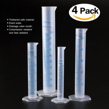 Zylinder-Set Kunststoff – 10 ml, 25 ml, 50 ml, 100 ml