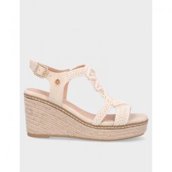 Xti para mujer. Sandalias 142834 blanco roto -Altura cuña 8cm