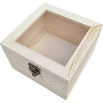 ClearView Wooden Locking Display Box – Ideal for Flowers, Crafts & Gifts