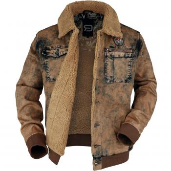 RED by EMP Men's Brown Between-Seasons Fleece Jacket