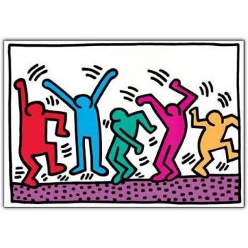 Panel decorativo de madera Haring 70x50 cm