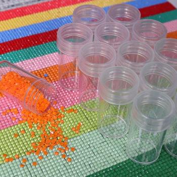 60Pcs Clear Bottles for Rhinestone Embroidery Storage