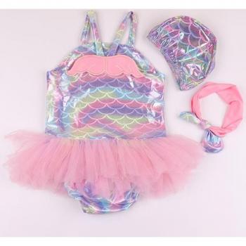 Cute Baby Girl Swimwear with Hat