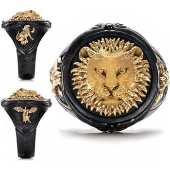 Anillo Masculino León Dorado
