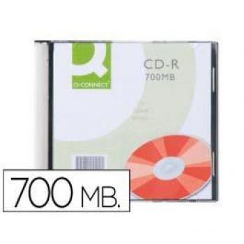 Cd-r q-connect capacidad 700mb duracion 80min velocidad 52x caja slim