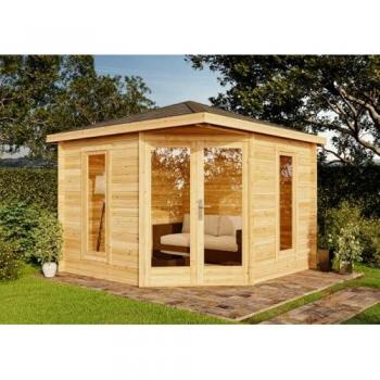 Alpholz 5-Eck Holz-Gartenhaus Liwa Compact mit 28 mm Wandstärke, BxT: 300x300 cm