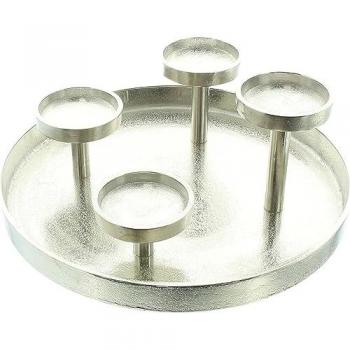 Aluminium Kerzenständer 'Tablett' für 4 Kerzen