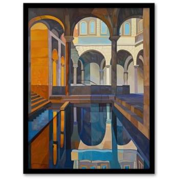 Roman Spa Vista – 12 by 16 Reflected Water Painting