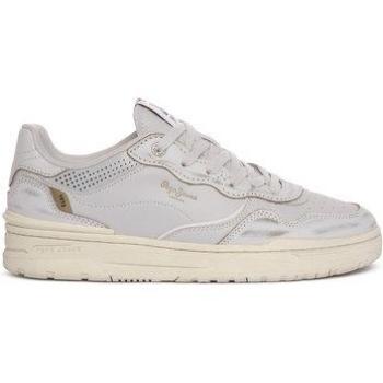 Pepe Jeans Sneakers Chester Distress in pelle bianca (44) Basso Stringhe Casual