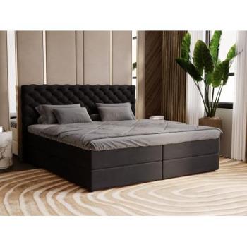 Lit Boxspring Bergamo 180x200 en Velours Noir