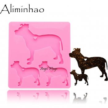 Silicone Mold for Shiny Dog Family Keychains