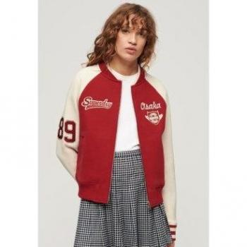 Superdry Giacca Bomber College Rossa L