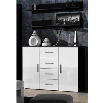 Cassettiera Cama Nero/Bianco Lucido