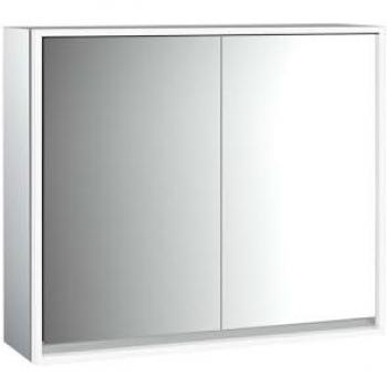 Emco Loft Spiegel-Lichtschrank 800x733mm, LED, 2-türig, Aufputz, Aluminium/Spiegel