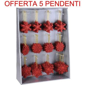 Natale Rosso: 5 Pendenti 10 cm per Addobbi