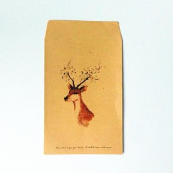 Kawaii Forest Deer Wedding Invitation Envelopes