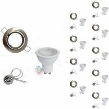 Pack 10 Focos LED Redondos 8W, Acero Inoxidable – 6000K / 8000K