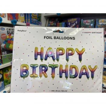 Farbiger Happy Birthday Dekobanner 3,4m